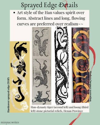 Historical references for the hardcover sprayed edge (top).